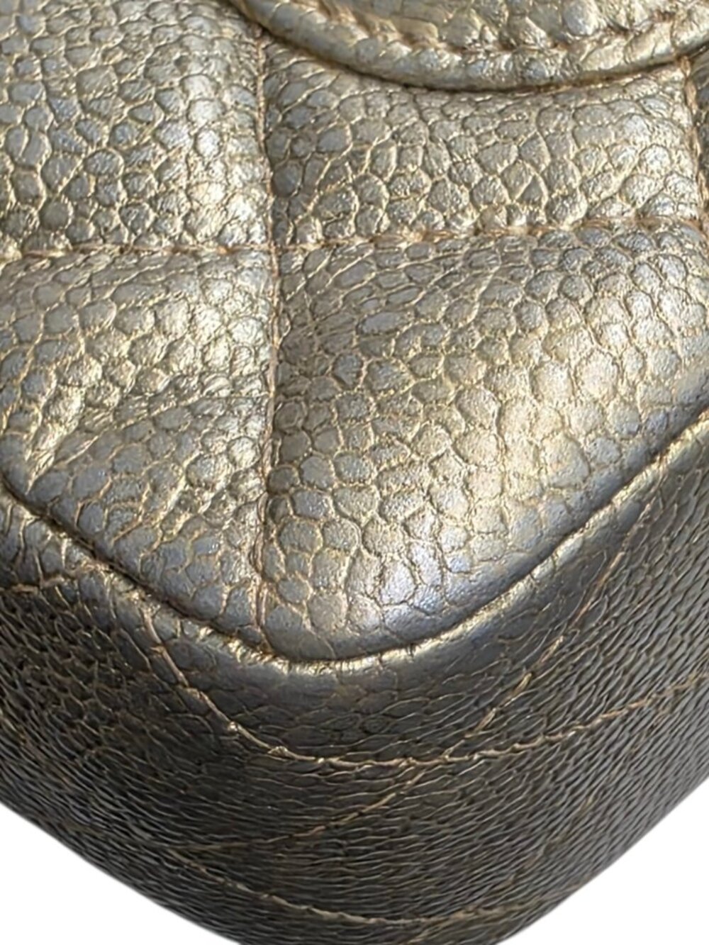 Chanel Pearl Caviar Gold Leather Quilted Classic Mini Single Flap Bag - Picture 15 of 16